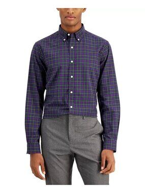 Club Room Slim Fit Cotton Size XL Dress Shirt Purple Size 17/17.5 MSRP $55